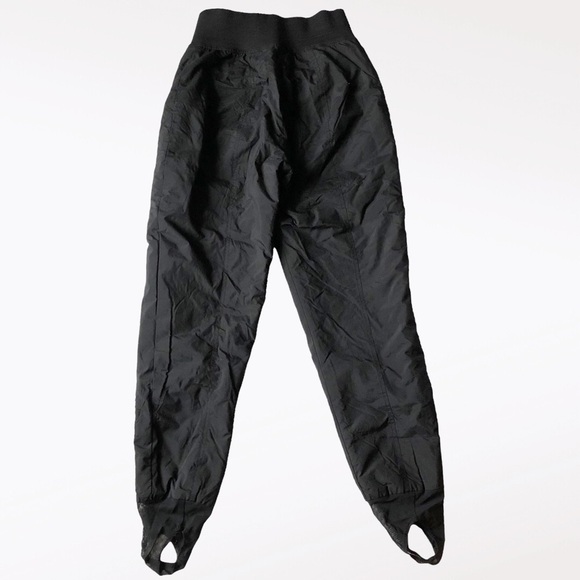 BLACK bear ski pants stirrups mesh nylon insulated rib high waist elastic black - Picture 7 of 11
